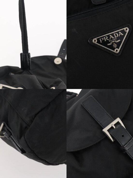 PRADA Backpack Nylon Black Silver Auth 174569 main image 3